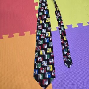 Vintage Bugs Bunny Looney Tunes Silk Tie Hand Made Korea Multi Character...